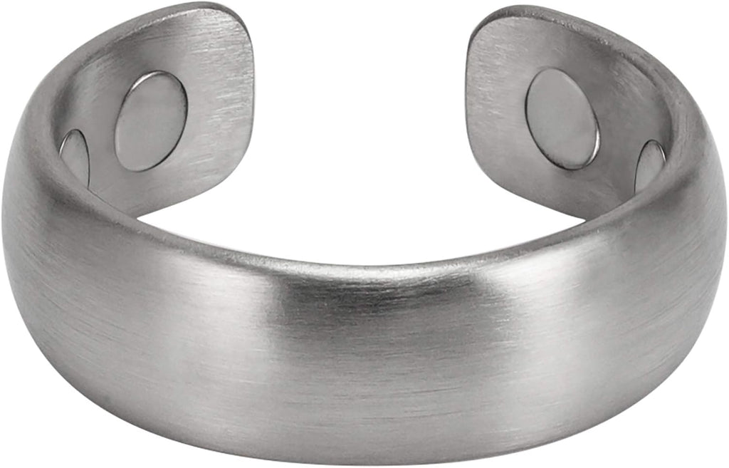 ® Magnetic Ring - Elegant Stainless Steel Ring - Magnet Rings for Men (Brushed Silver | Size: 8)