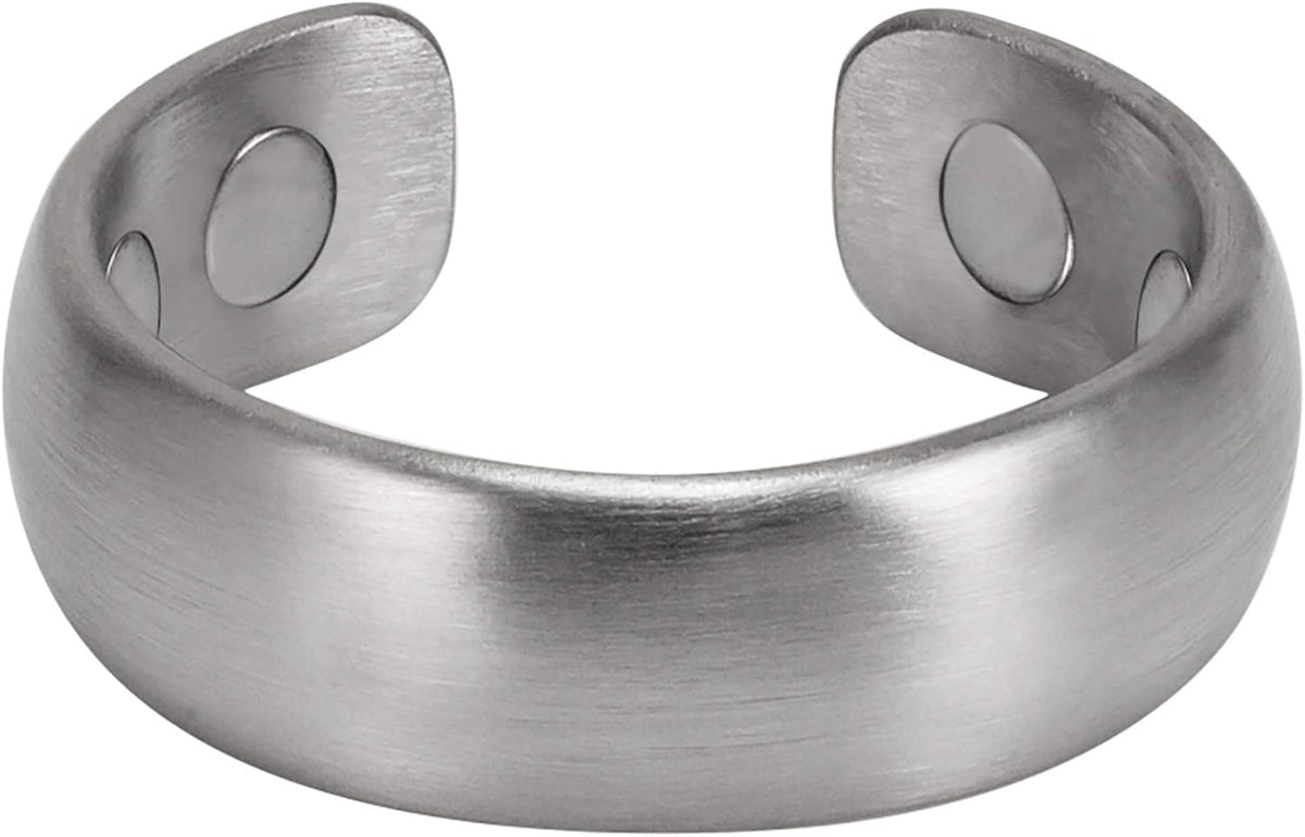 ® Magnetic Ring - Elegant Stainless Steel Ring - Magnet Rings for Men (Brushed Silver | Size: 8)
