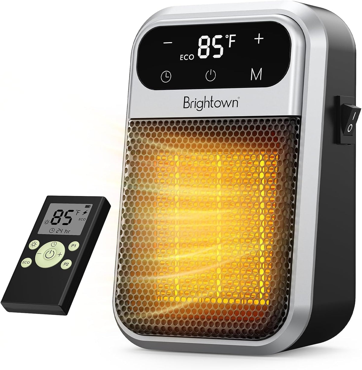 Plug in Heater with Remote, 800W Small Wall Outlet Heater
