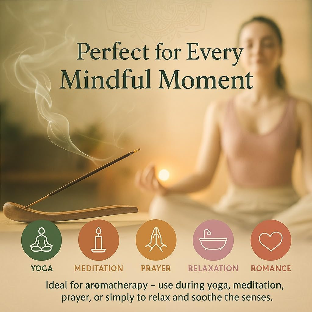 Premium Incense Sticks, Lavender, Sandalwood, Jasmine, Patchouli, Nag Champa, Vanilla, Variety Gift Pack 180 Sticks, Includes a Holder in Each Box