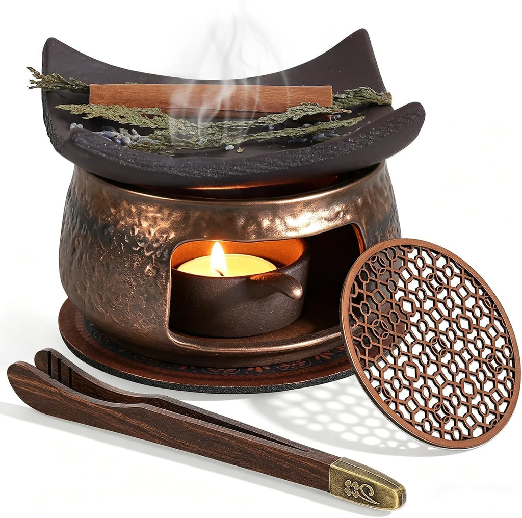 Zen Herb Burner Kit, 1250°C High-Fired Aromatherapy Burner Set, Herb Burner
