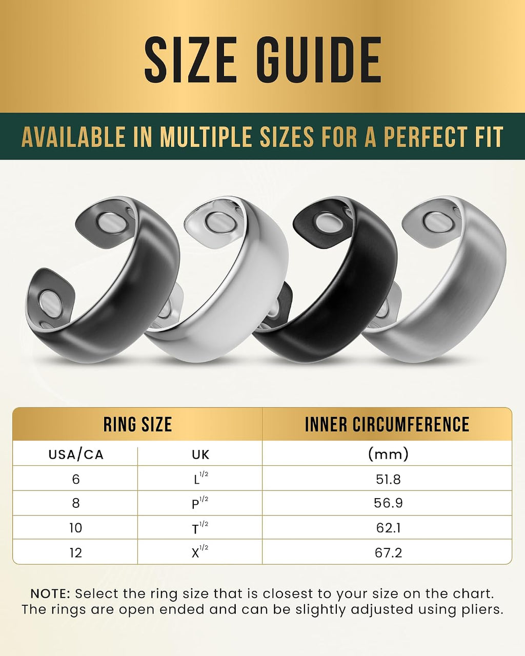 ® Magnetic Ring - Elegant Stainless Steel Ring - Magnet Rings for Men (Brushed Silver | Size: 8)