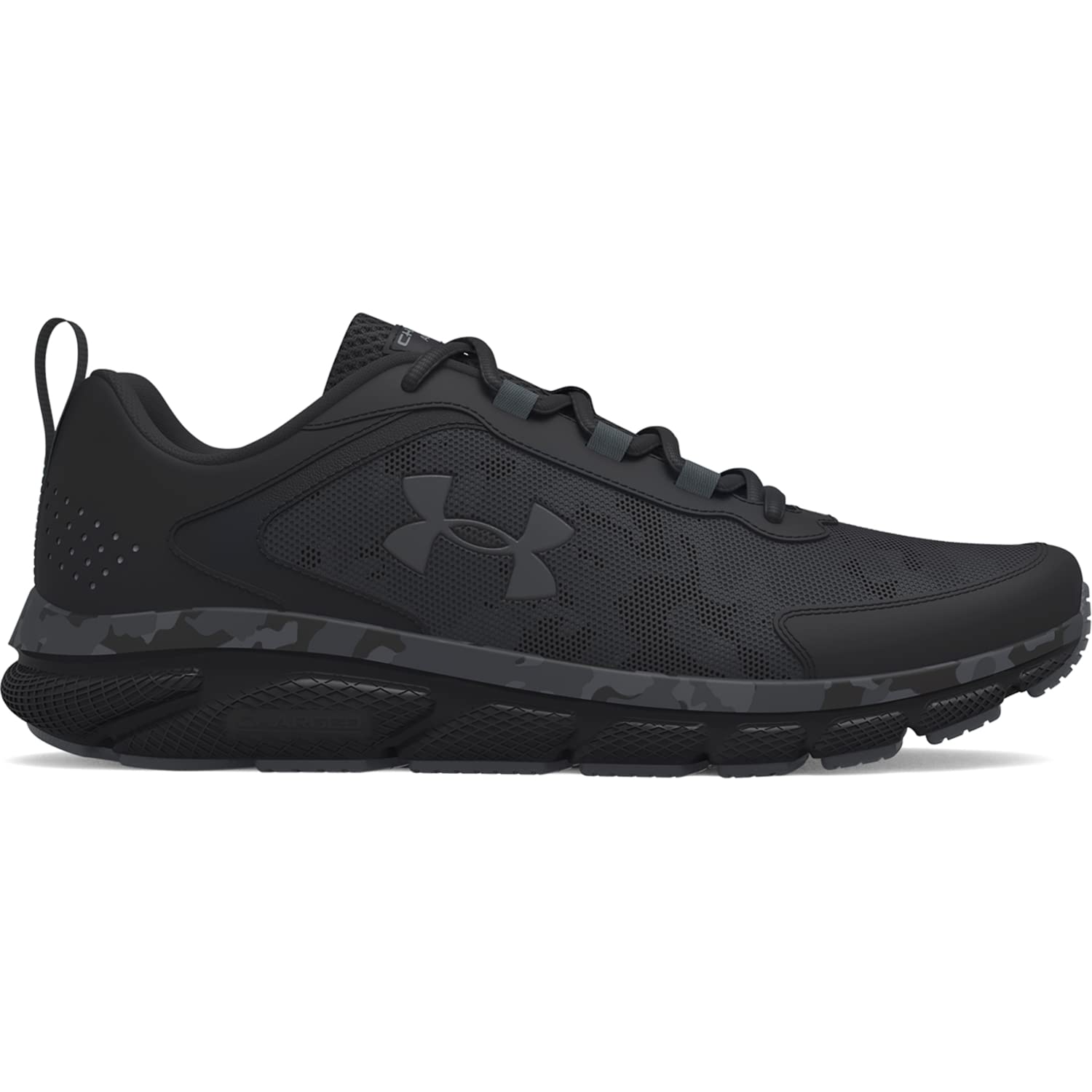 Under Armour Men's Charged Assert 9 Camo, Black/Black/Pitch Gray, 10.5 US