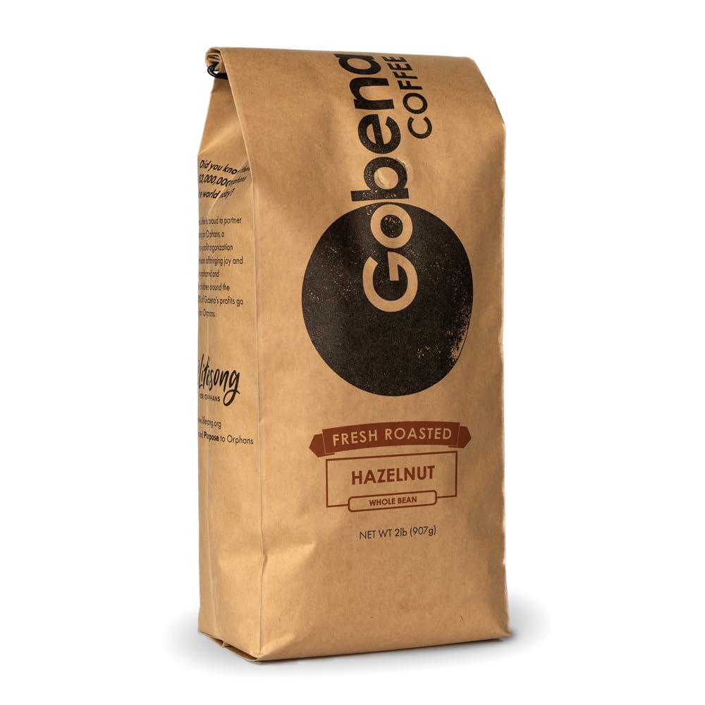 Gobena Coffee 2lb Hazelnut Whole Bean Medium Roast, 32 ounce bulk coffee, 100% Arabica Coffee