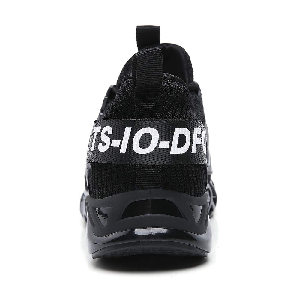 FRSHANIAH Sneakers for Men Slip On Casual Sport Running Shoes Athletic Tennis Walking Shoes Breathable Fashion Gym Runner Jogging Shoes Black Size 7