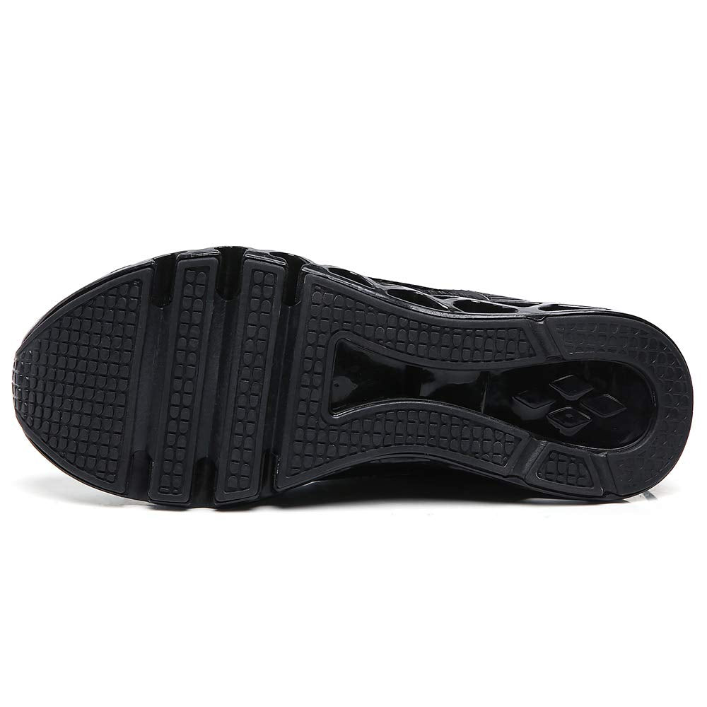 FRSHANIAH Sneakers for Men Slip On Casual Sport Running Shoes Athletic Tennis Walking Shoes Breathable Fashion Gym Runner Jogging Shoes Black Size 7