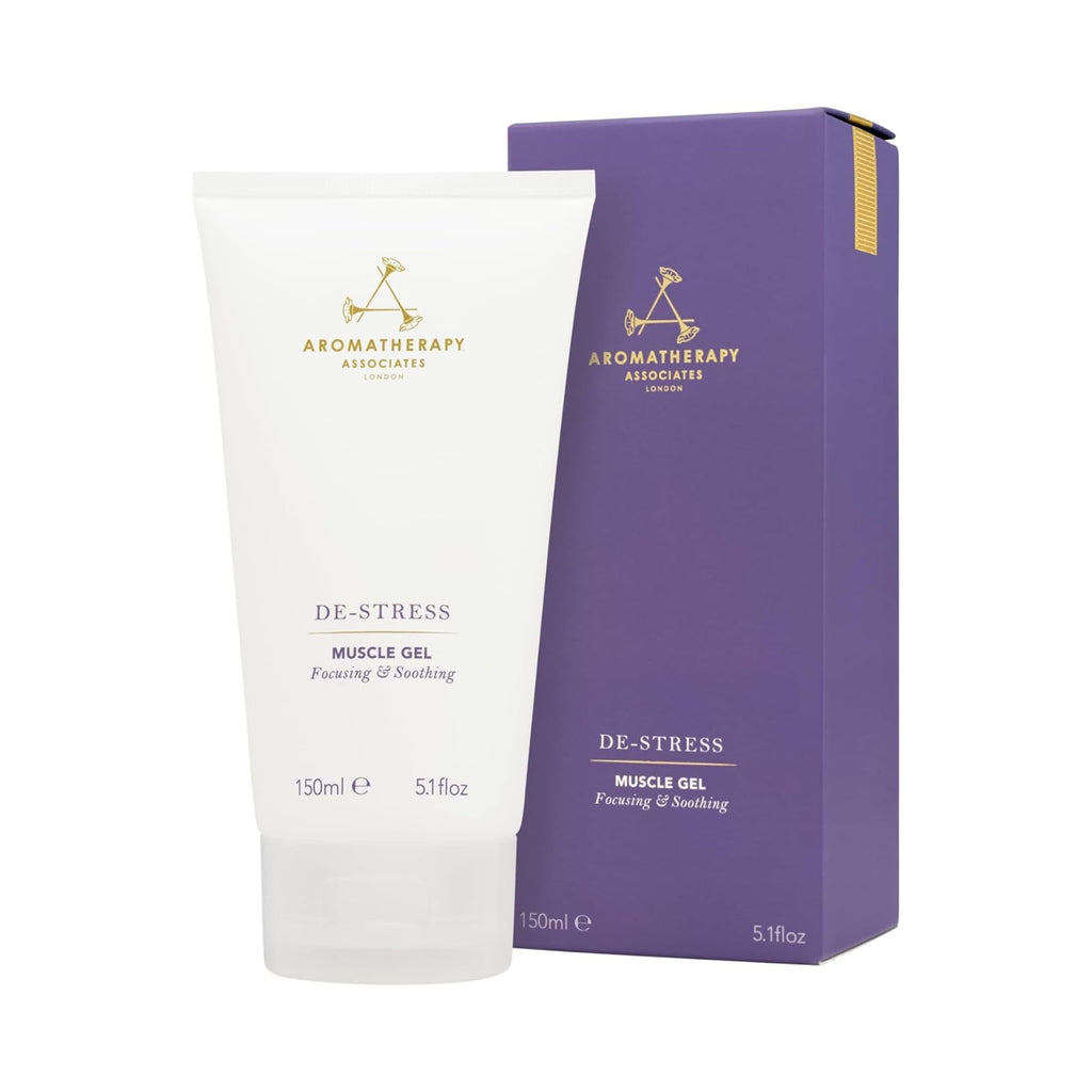 Aromatherapy Associates De-Stress Muscle Gel, Cooling & Warming Massage Gel with Ginger, Black Pepper & Rosemary Essential Oils for Daily Tension & Post-Activity Comfort, 5.07 oz
