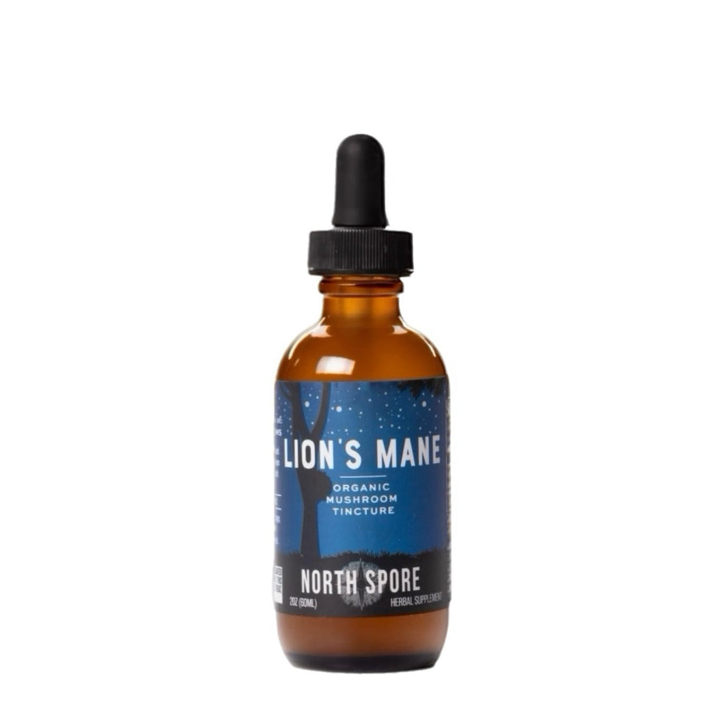 North Spore Organic Lion's Mane Mushroom Tincture (2 oz) | 100% Fruiting Body Extracts | for Focus, Memory, Brain Support | Certified Organic, Vegan, Non-GMO | Adaptogenic, Nootropic | Made in USA