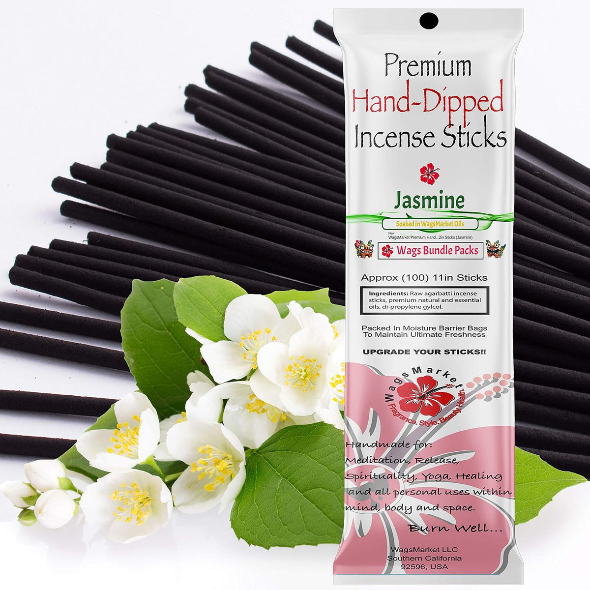 Jasmine Incense Sticks Hand Dipped Premium by