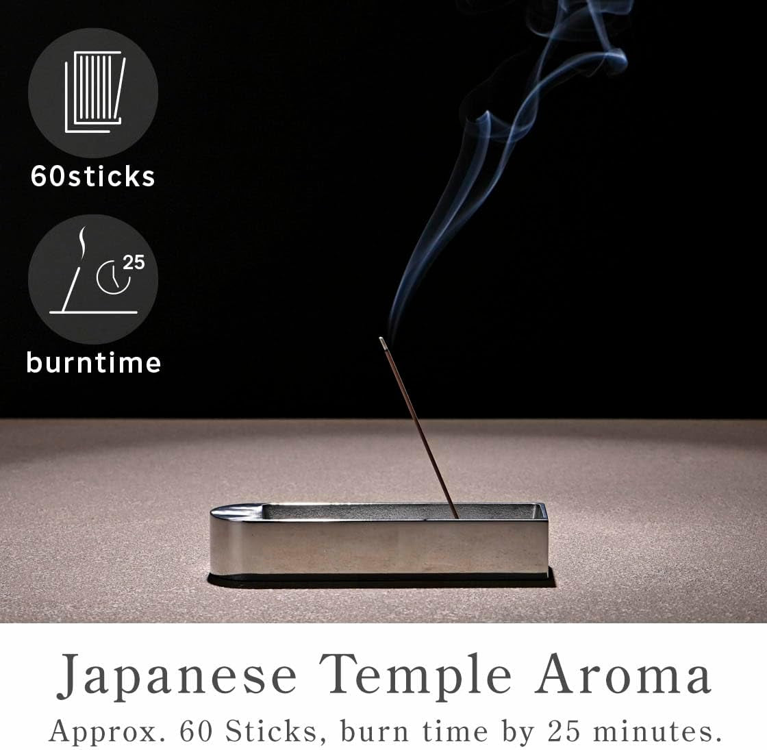 Kyoto Sandalwood Incense Sticks - Japanese Temple Aroma, Ideal for Relaxation & Meditation, Approx. 60 Sticks (0.044 Pounds) - Premium Quality Incense for Spiritual & Home Use Nagomikobo