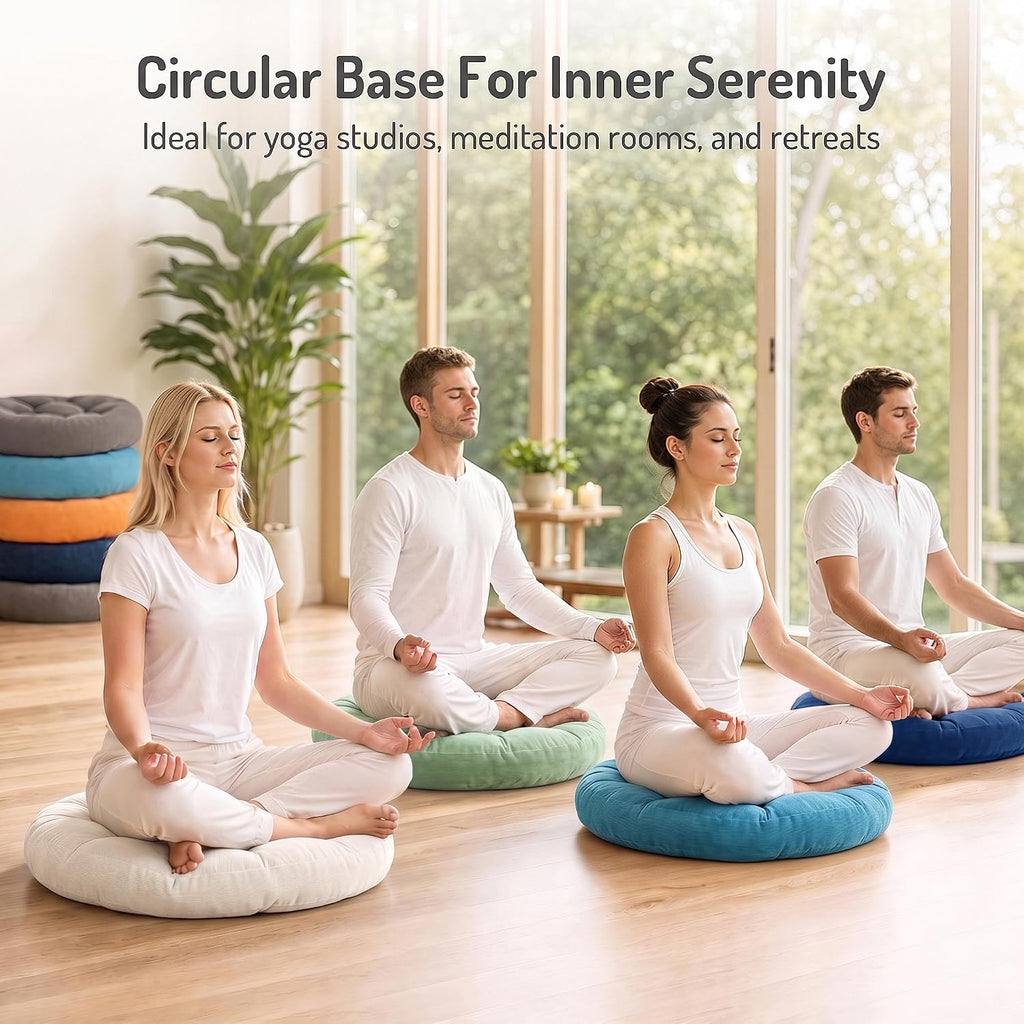 Meditation Cushions Set of 2, Large Floor Pillow for Adults, 22 Inch Round