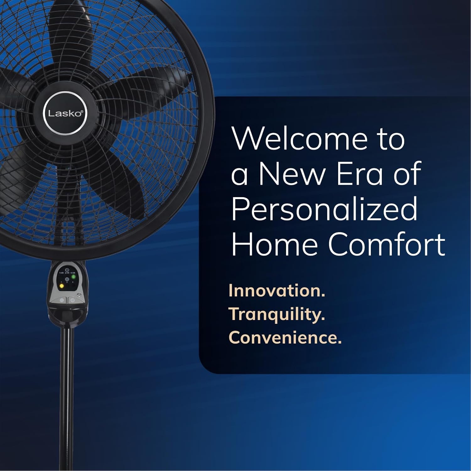 Lasko Oscillating Cyclone Pedestal Fan, Adjustable Height, Timer, Remote Control, 3 Speeds, for Bedroom, Living Room, Home Office, 18", Black, 1843
