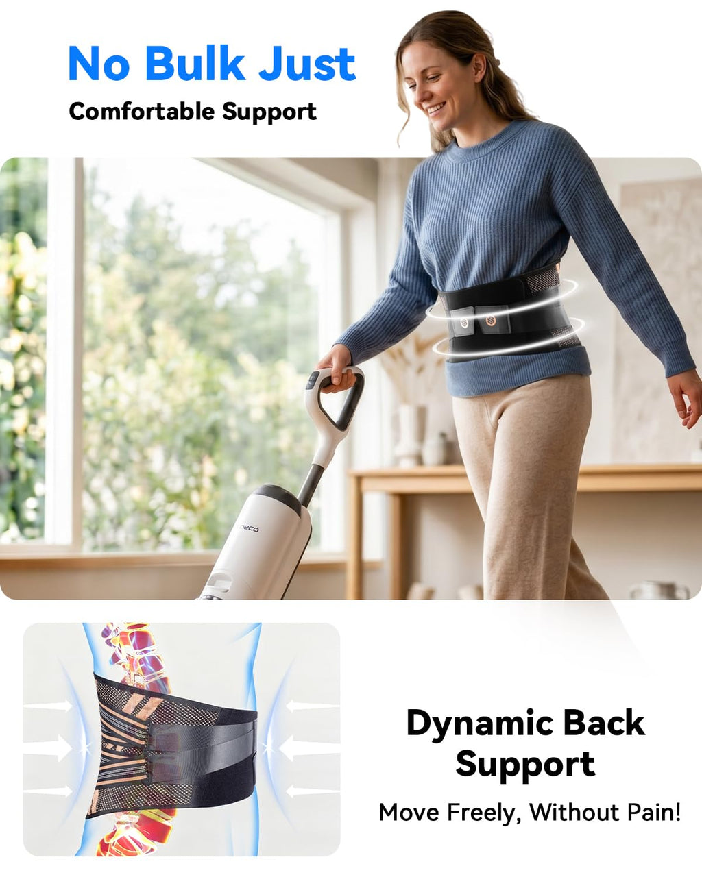 Ultra Breathable Back Brace for Lower Back Pain Relief Medical Grade