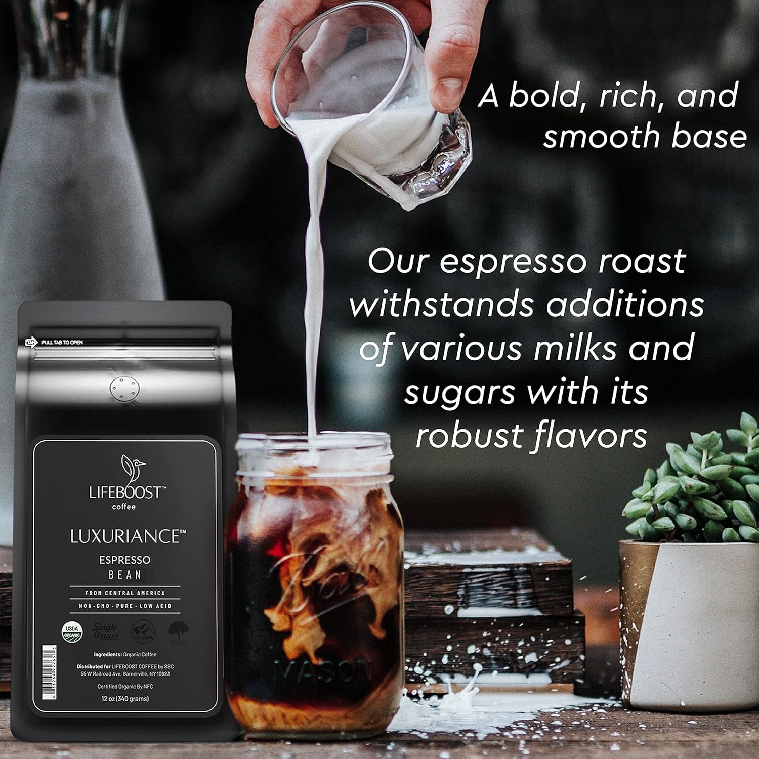 Organic Espresso Whole Bean Coffee - Low Acid Espresso Coffee, Non-Gmo, USDA Organic, Single Origin, Third-Party Tested for Mycotoxins & Pesticides - 12 Oz Bag