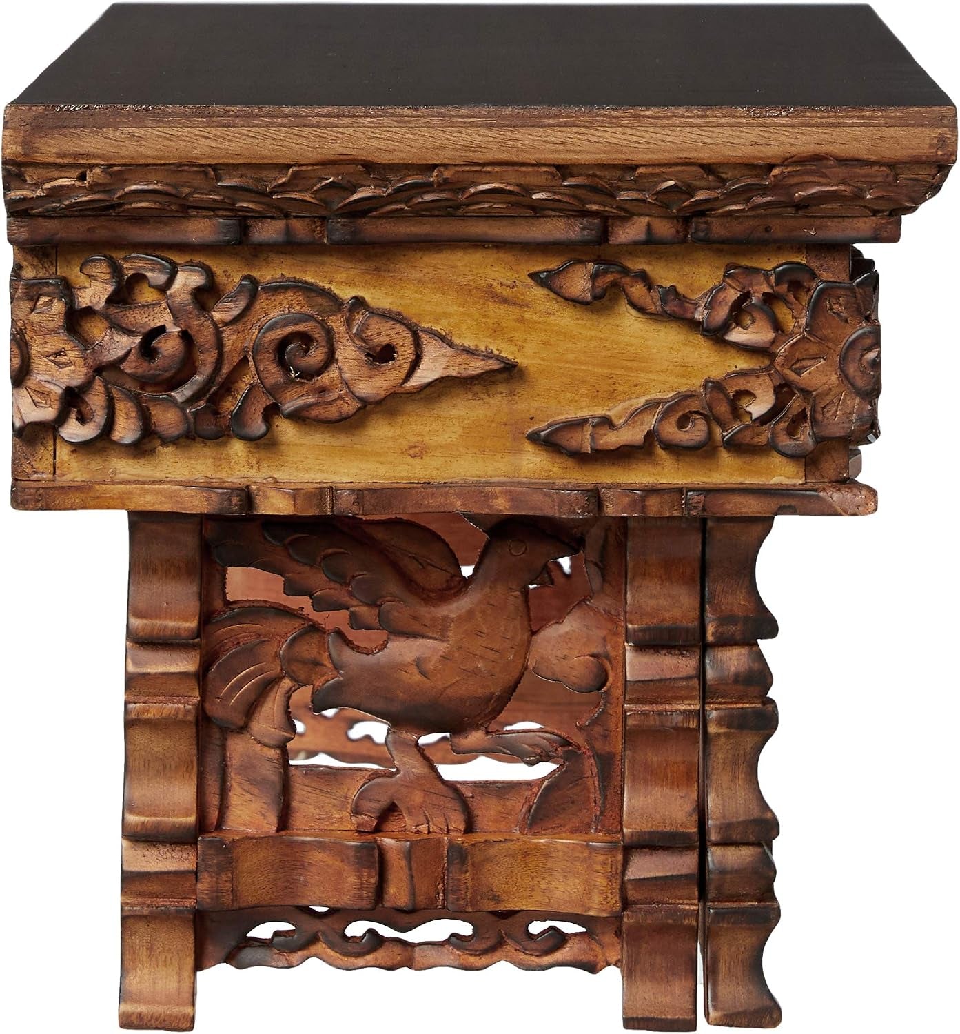 Small Altar Table, Meditation Table Altar, Small Puja Table, Meditation Altar Wood Wiccan Buddhist, Tea Japanese, Low Side Dragon (Small)