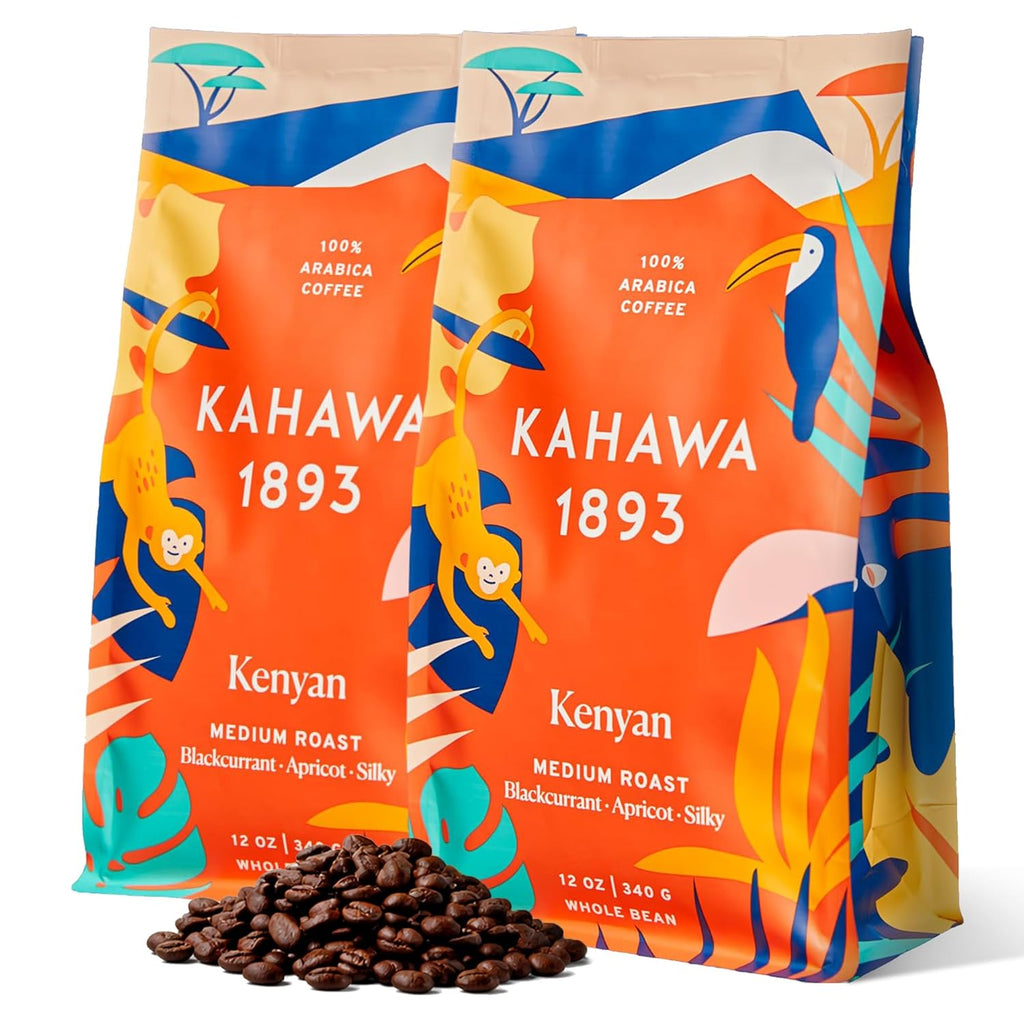 Whole Bean Coffee Medium Roast Kenyan Blend 24 Oz - as Seen on Shark Tank, High Antioxidants, Naturally Sweet, Organically Grown, Ethically & Sustainably Sourced