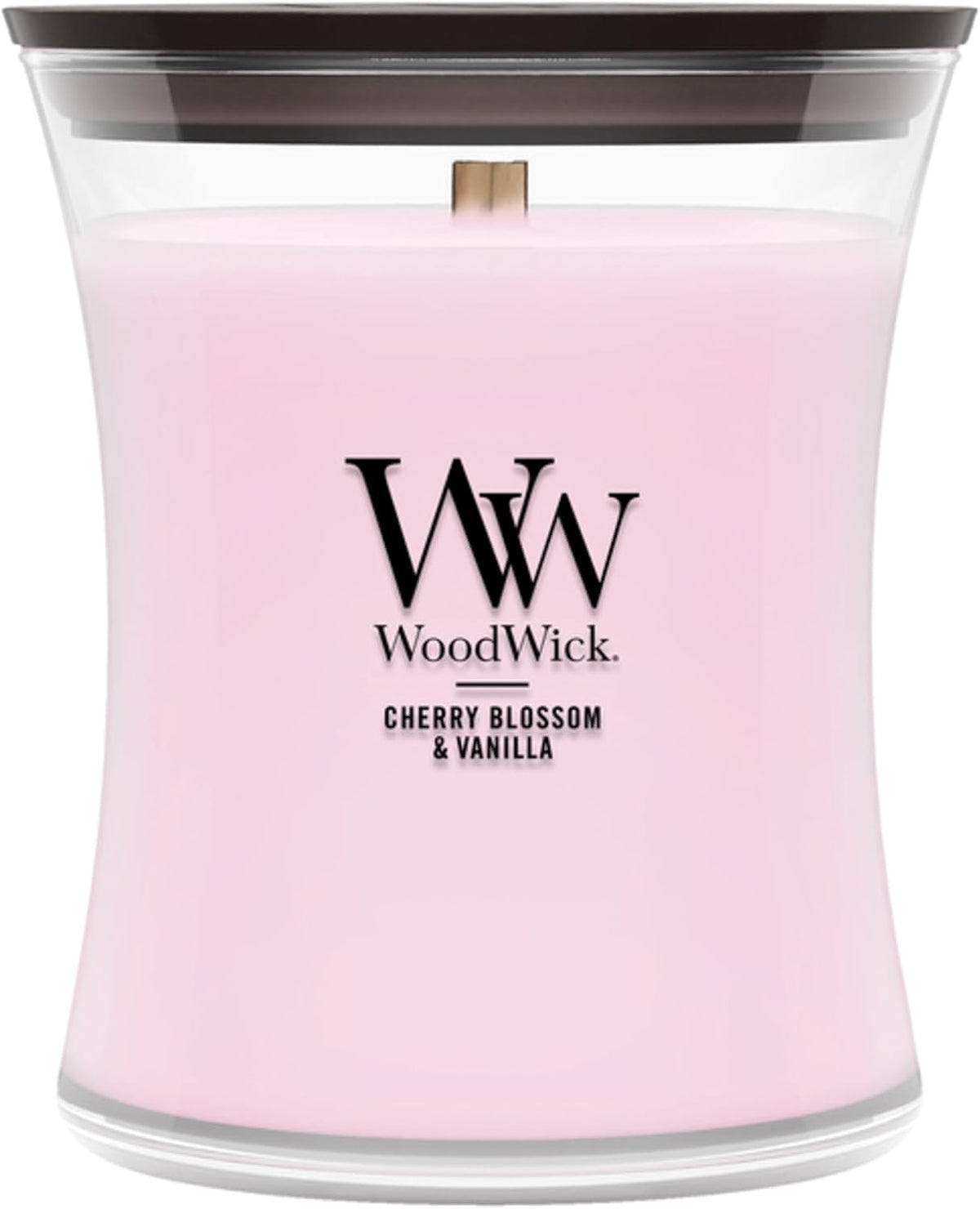 Woodwick Cherry Blossom & Vanilla Scented Candle, Crackling Wick, 9.7Oz