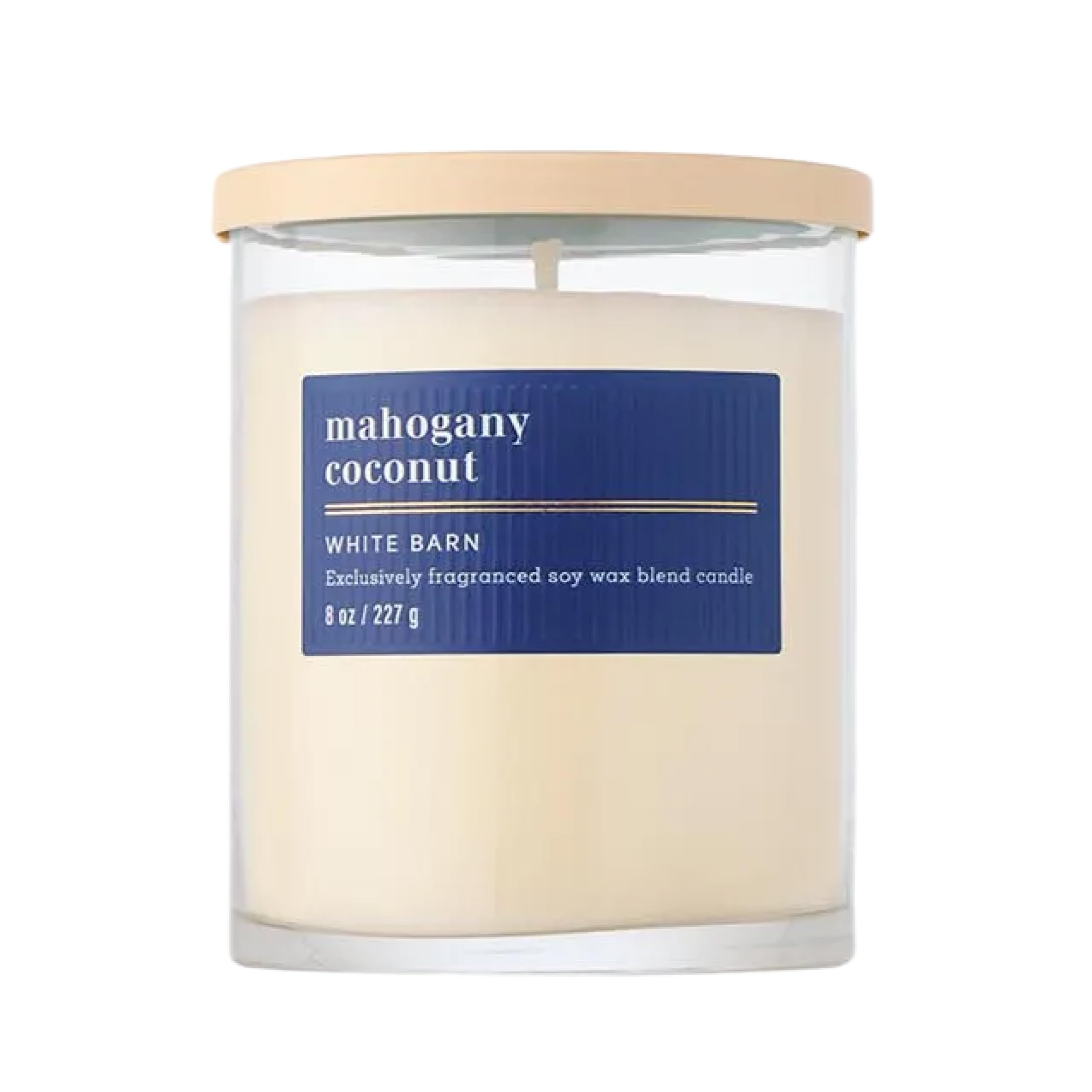 Bath & Body Works Single Wick Candle, Mahogany Coconut Candle, Long-Lasting Burn Up to 45 Hours, Exclusively Fragranced Soy Wax Blend, 8 oz - 1 Pack