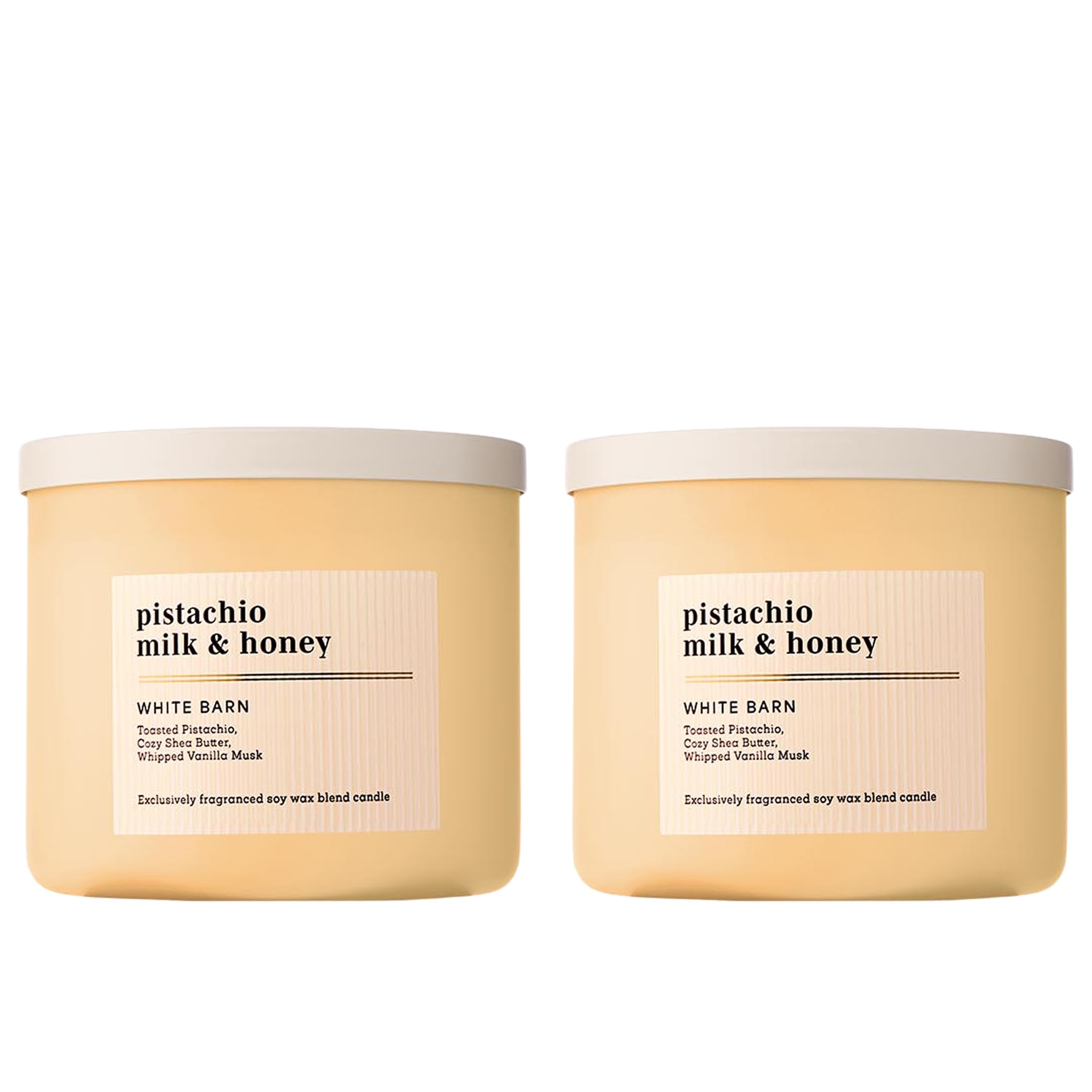 Bath & Body Works 3-Wick Candle, Pistachio Milk & Honey Candle, Strong Throw, Long-Lasting Burn Up to 45 Hours, Exclusively Fragranced Soy Wax Blend, 14.5 oz - 2 Pack
