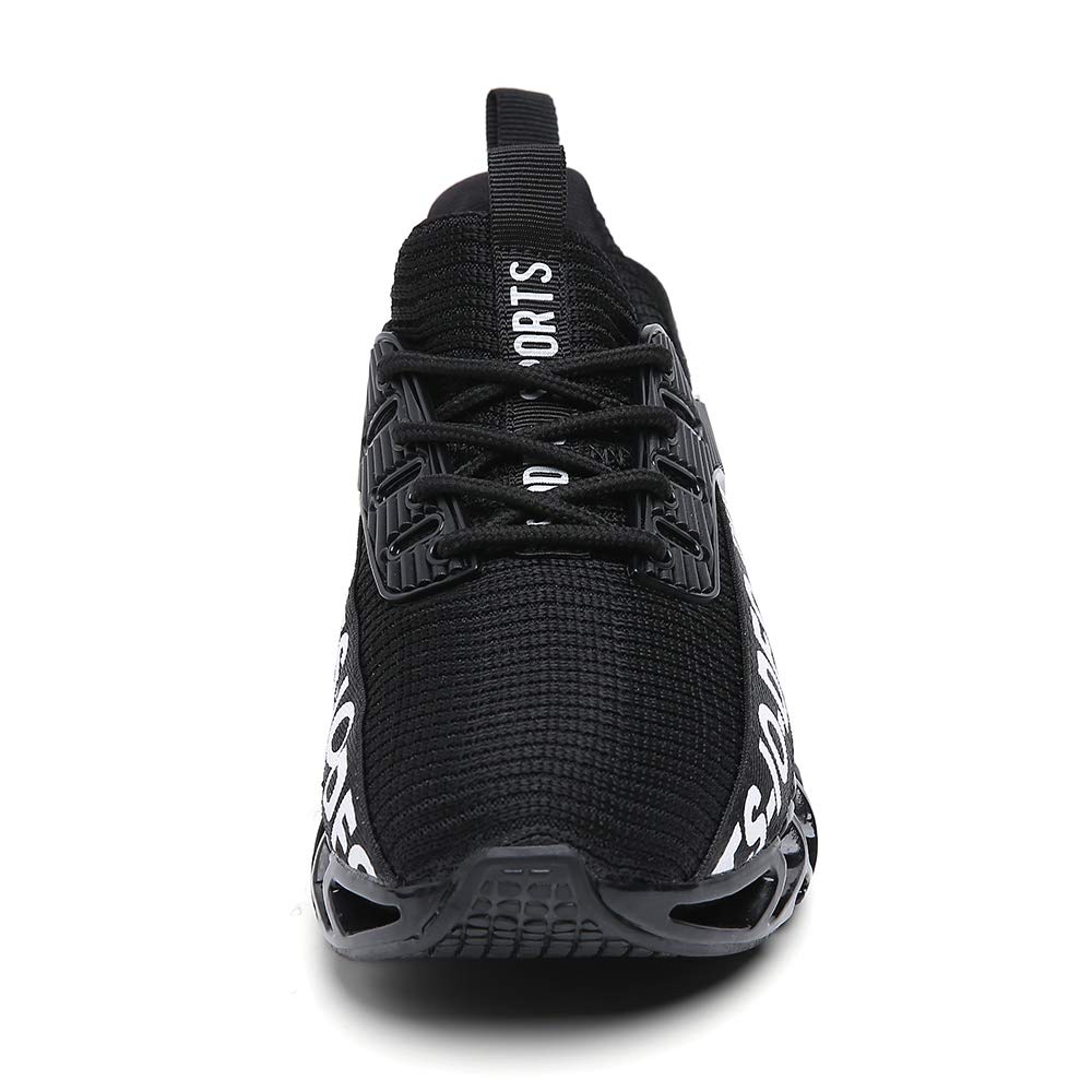 FRSHANIAH Sneakers for Men Slip On Casual Sport Running Shoes Athletic Tennis Walking Shoes Breathable Fashion Gym Runner Jogging Shoes Black Size 7