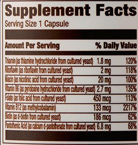 Amazon Elements - B Complex, High Potency, 83% Whole Food Cultured, Supports Immune and Normal Energy Metabolism, Vegan, 65 Capsules, b Complex Vitamins, 2 month supply (Packaging may vary)