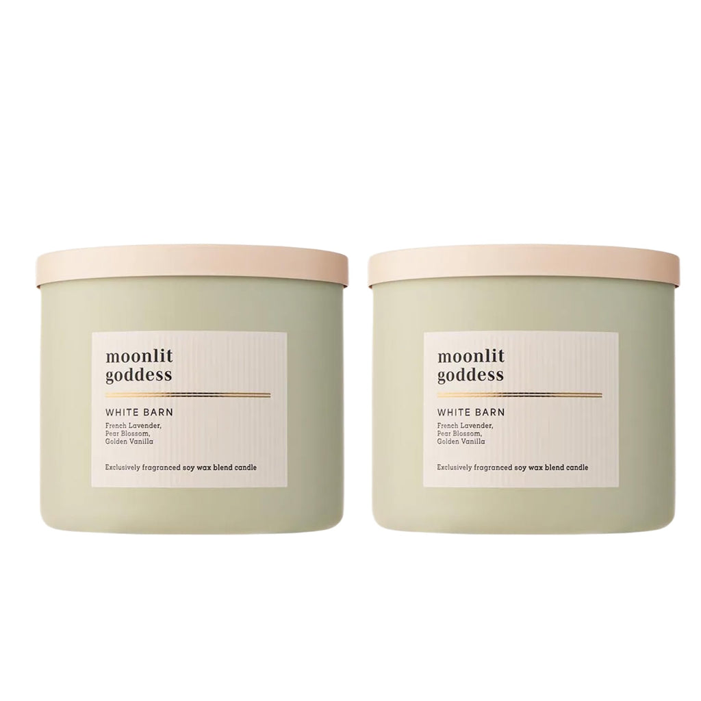 Bath & Body Works 3-Wick Candle, Moonlit Goddess Candle, Strong Throw, Long-Lasting Burn Up to 45 Hours, Exclusively Fragranced Soy Wax Blend, 14.5 oz - 2 Pack