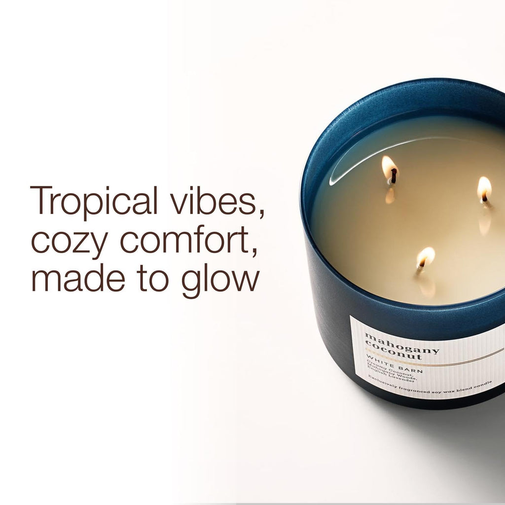 Bath & Body Works 3-Wick Candle, Mahogany Coconut Candle, Strong Throw, Long-Lasting Burn Up to 45 Hours, Exclusively Fragranced Soy Wax Blend, 14.5 oz - 2 Pack
