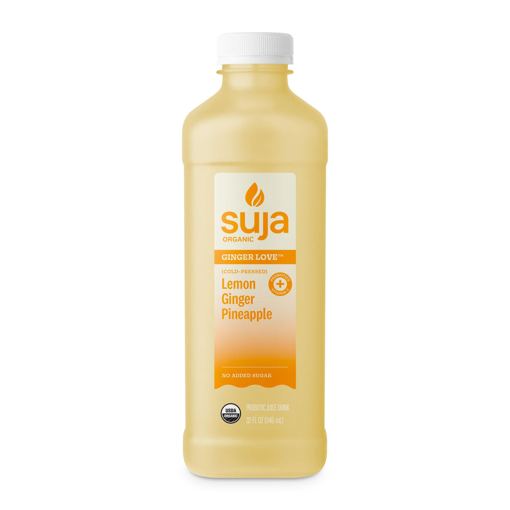 Suja Organic Ginger Love Cold Pressed Juice Drink, Refreshing Ginger Lemonade, excellent source of antioxidant vitamin C, 32 fl oz Bottle