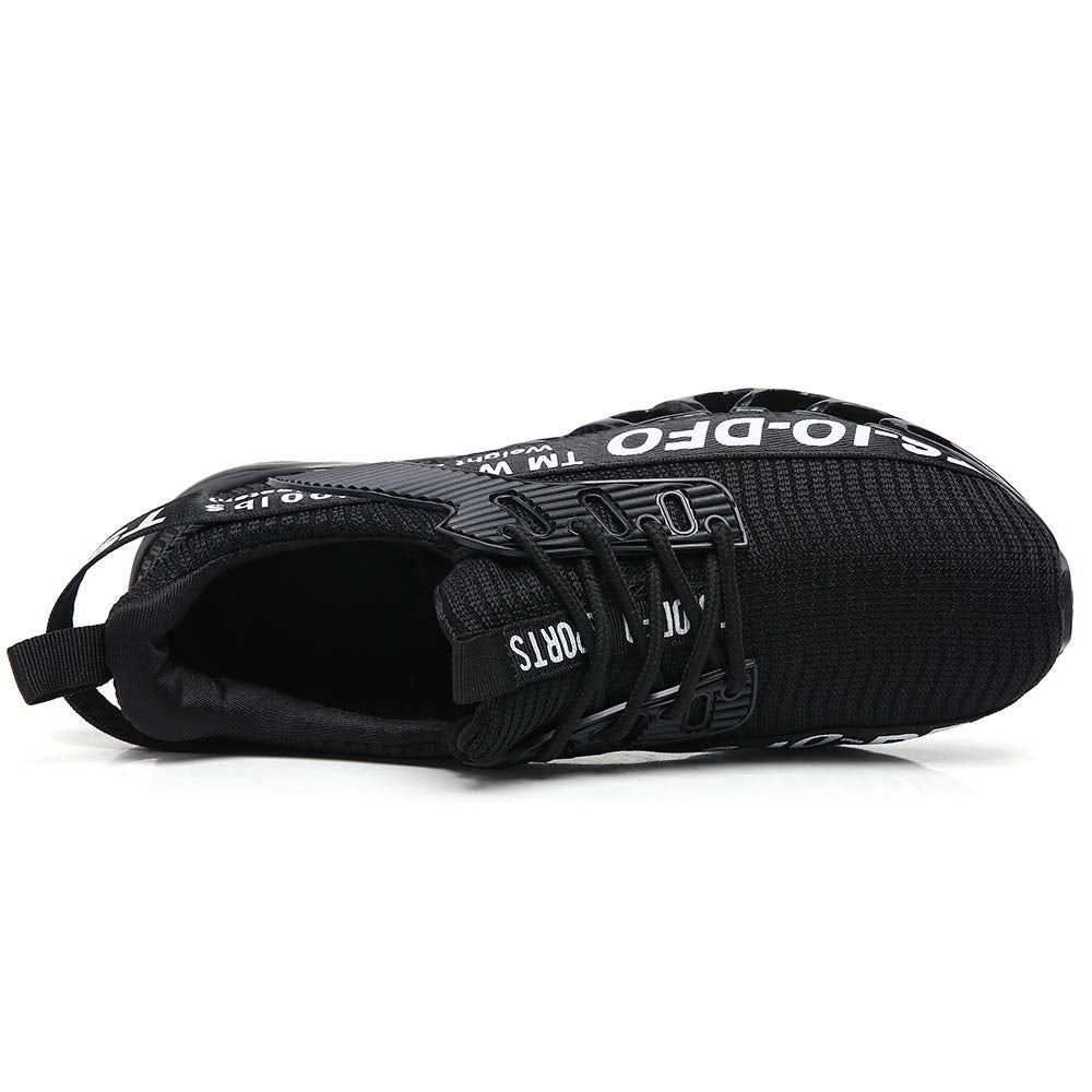 FRSHANIAH Sneakers for Men Slip On Casual Sport Running Shoes Athletic Tennis Walking Shoes Breathable Fashion Gym Runner Jogging Shoes Black Size 7