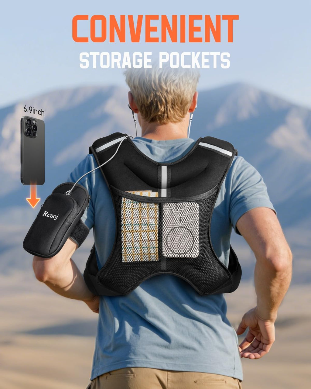Weighted Vest for Women Men: Available in 6Lb/8Lb/10Lb/11Lb/12Lb/14Lb/16Lb/20Lb Fixed Weights for Walking, Running, Training, Exercise, Weight Loss - with Reflective Strips and Storage Pocket