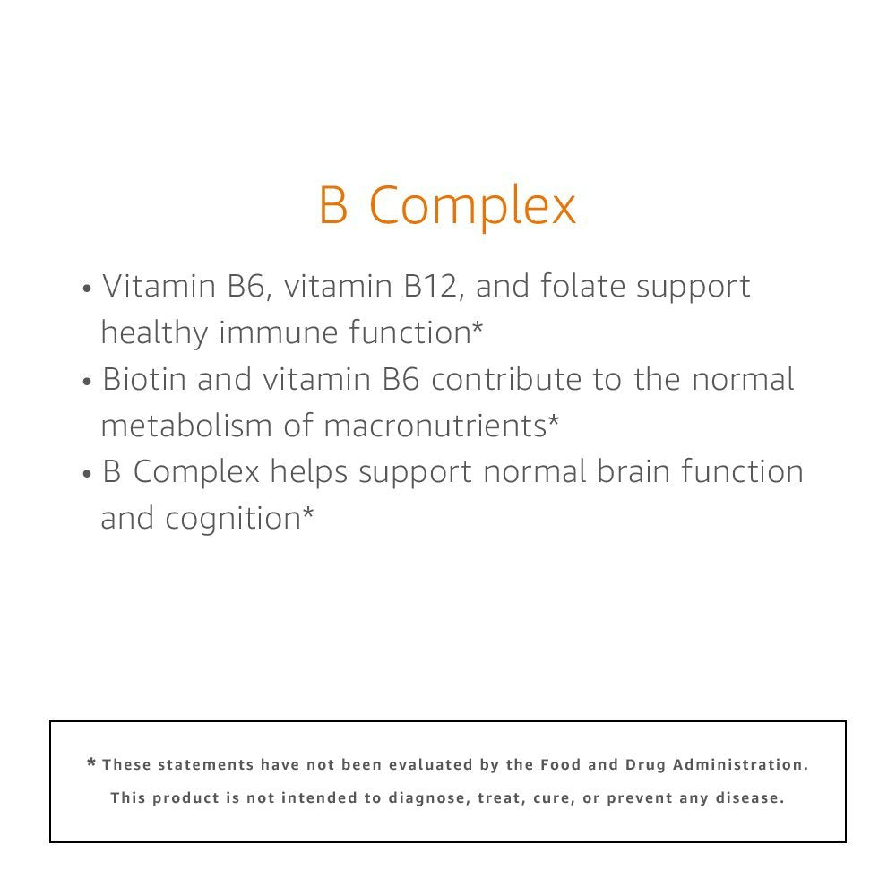 Amazon Elements - B Complex, High Potency, 83% Whole Food Cultured, Supports Immune and Normal Energy Metabolism, Vegan, 65 Capsules, b Complex Vitamins, 2 month supply (Packaging may vary)