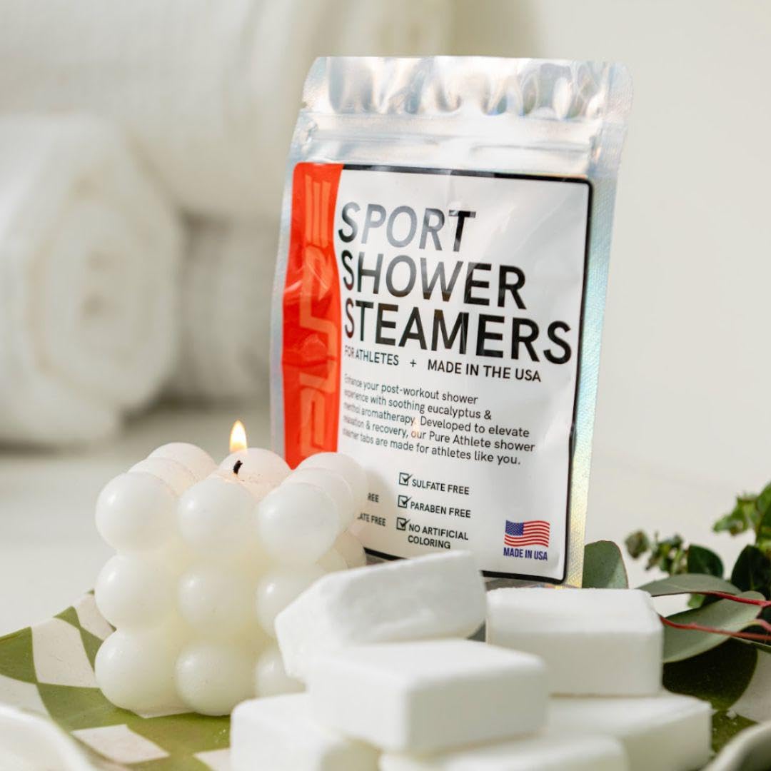 Sport Shower Steamers - USA Made with Natural Eucalyptus Essential Oil, Aromatherapy, Stress and Sinus Relief, Muscle Recovery for Athletes, Best Birthday Presents and Father’s Day Gifts for Runners