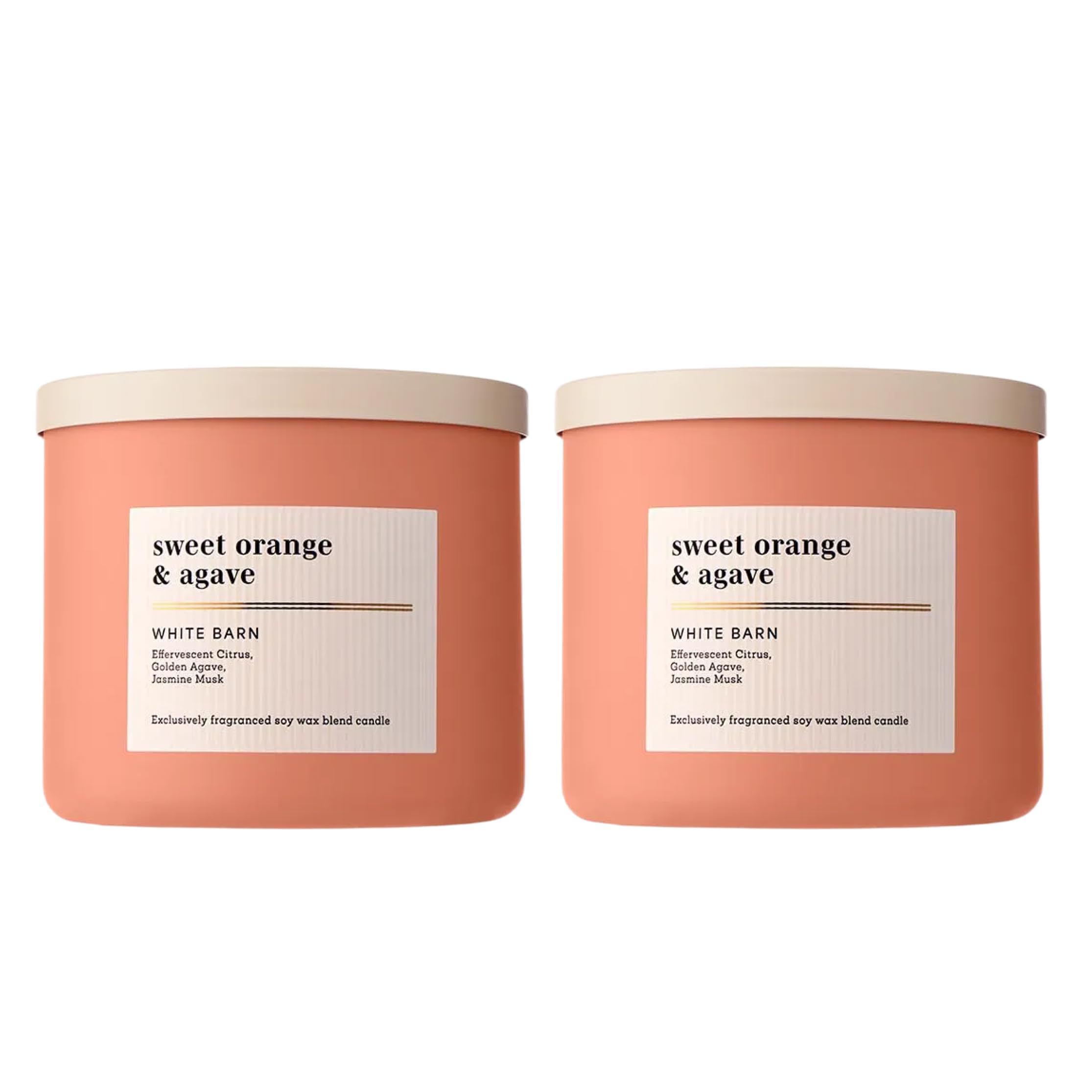 Bath & Body Works 3-Wick Candle, Sweet Orange & Agave Citrus Candle, Strong Throw, Long-Lasting Burn Up to 45 Hours, Exclusively Fragranced Soy Wax Blend, 14.5 oz - 2 Pack