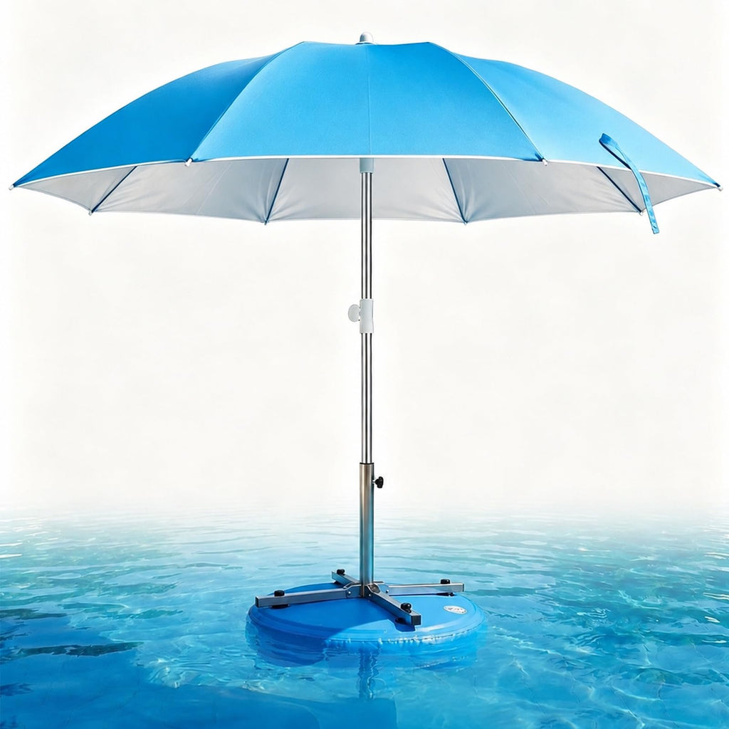 Abimars Floating Pool Umbrella, 6.5ft In-Pool Sunshade with UV-Resistant Coating, Portable Outdoor Shade Canopy for Pool, Lake & Beach, Travel-Friendly
