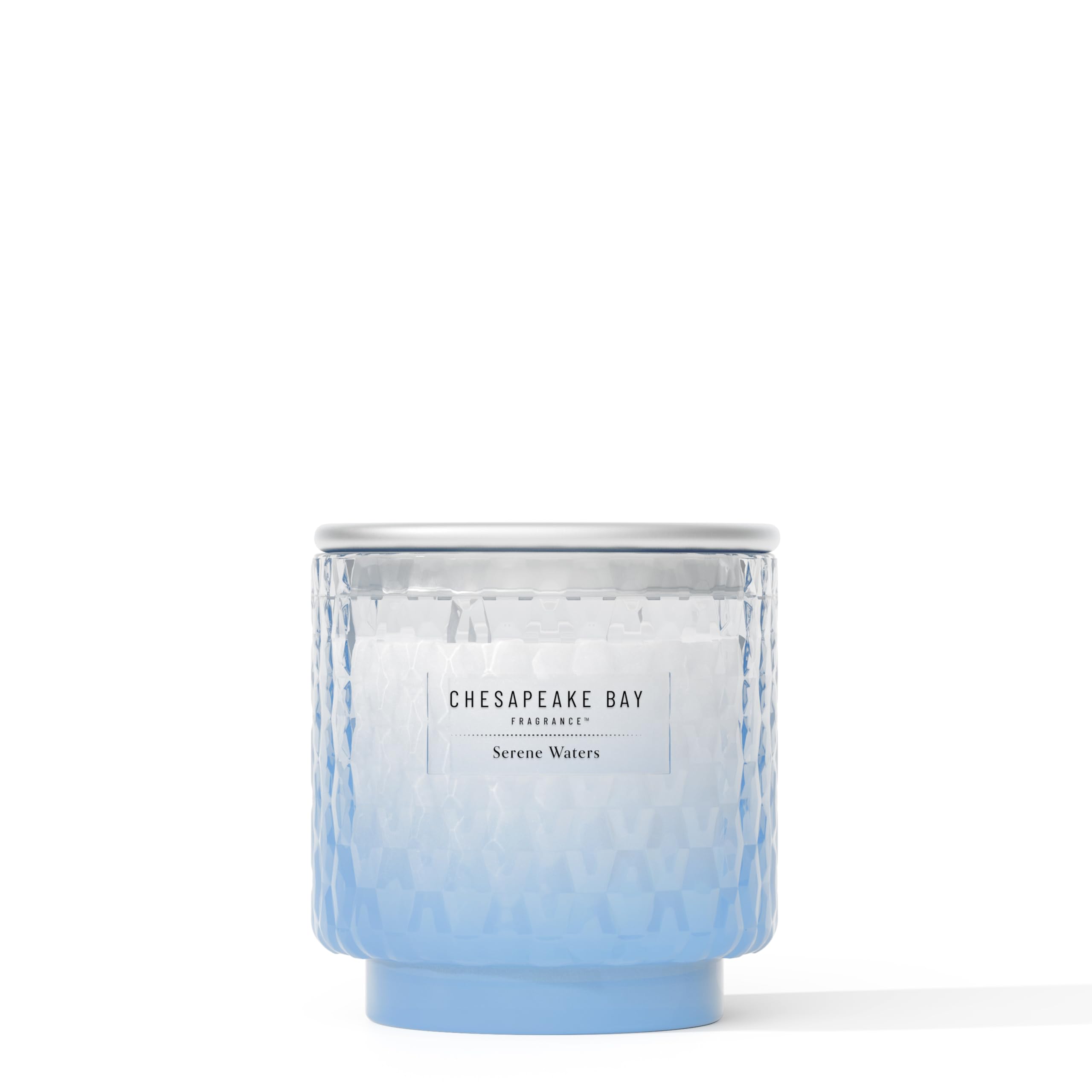 Chesapeake Bay, 11oz Serene Waters Scented Candle, Mood Evoking Fragrance, Textured Sea Glass-Inspired Jar, Premium Soy Blend Wax with Essential Oils, Coastal Fragrance for Home Décor or Gifting
