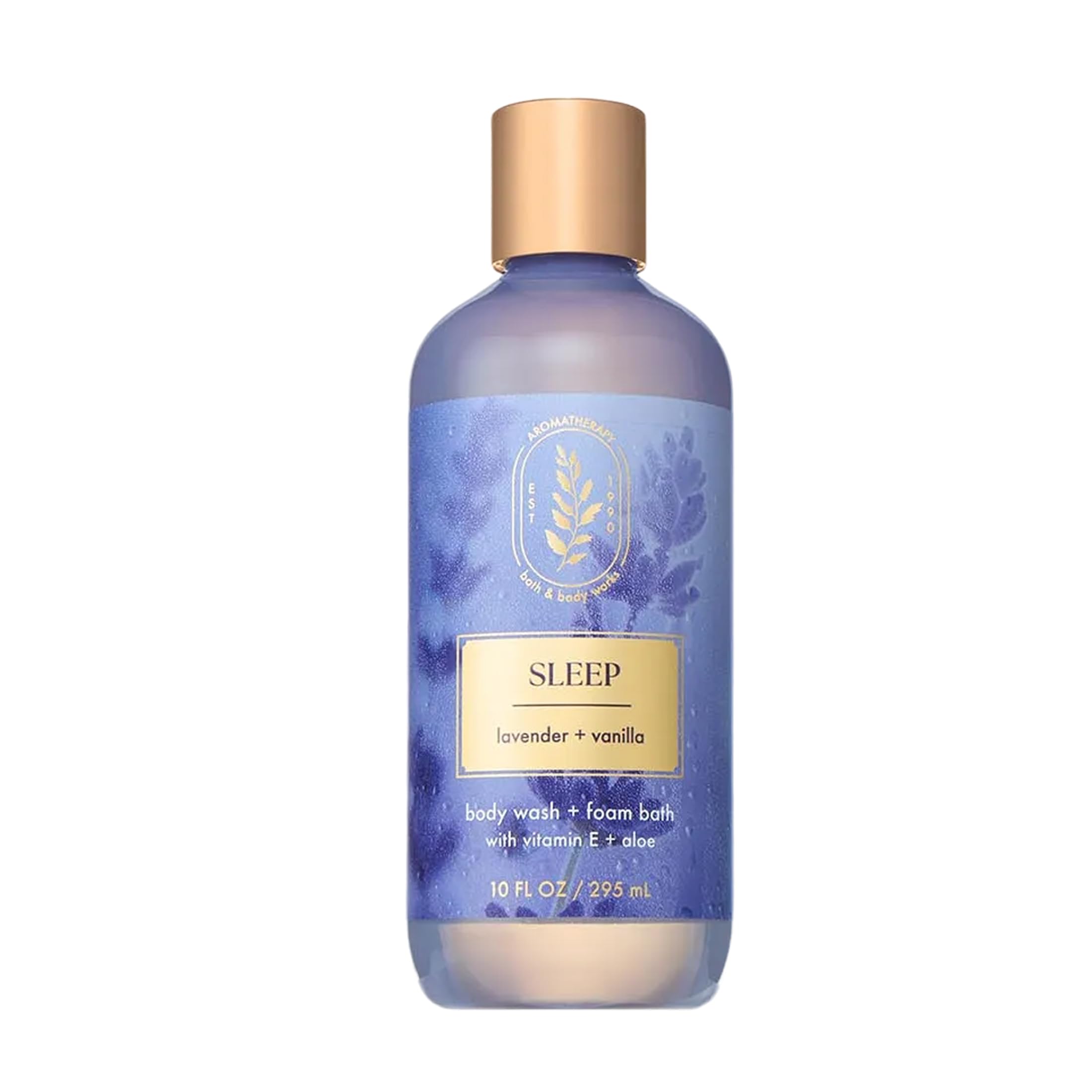 Bath & Body Works Lavender Vanilla Body Wash & Foam Bath, Aromatherapy Cleanser with Vitamin E & Aloe, Non-Drying & Gentle for Daily Use, 10 fl oz - 1 Pack