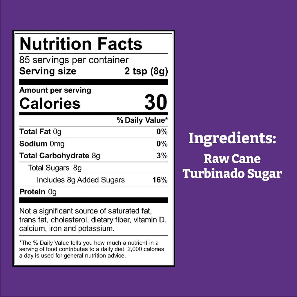 Wholesome Sweeteners 24-Ounce Raw Cane Turbinado Cane Sugar, Fair Trade, Non GMO, Gluten Free & Vegan, 12 Pack