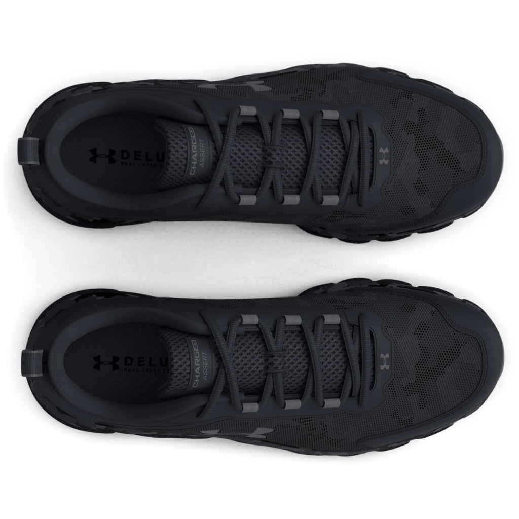 Under Armour Men's Charged Assert 9 Camo, Black/Black/Pitch Gray, 10.5 US