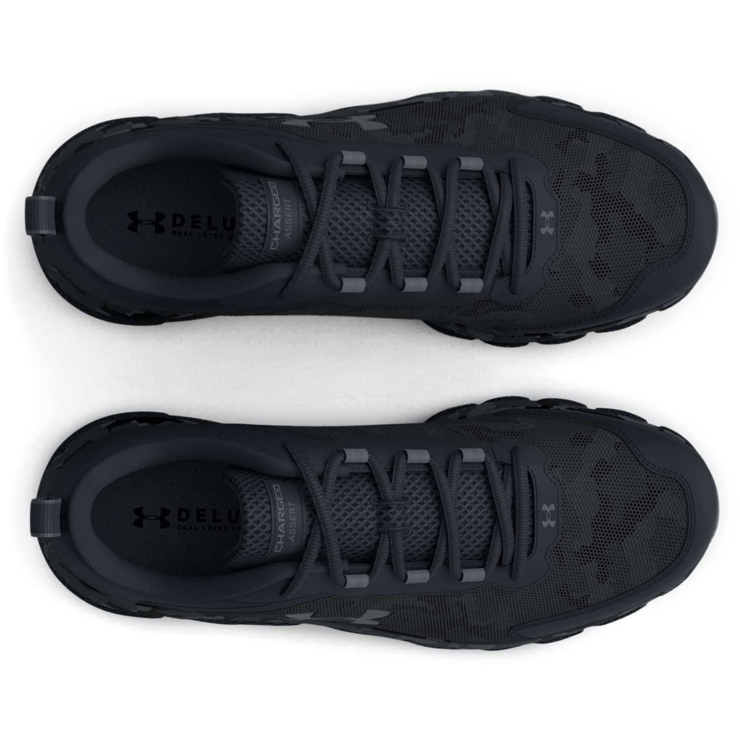 Under Armour Men's Charged Assert 9 Camo, Black/Black/Pitch Gray, 10.5 US