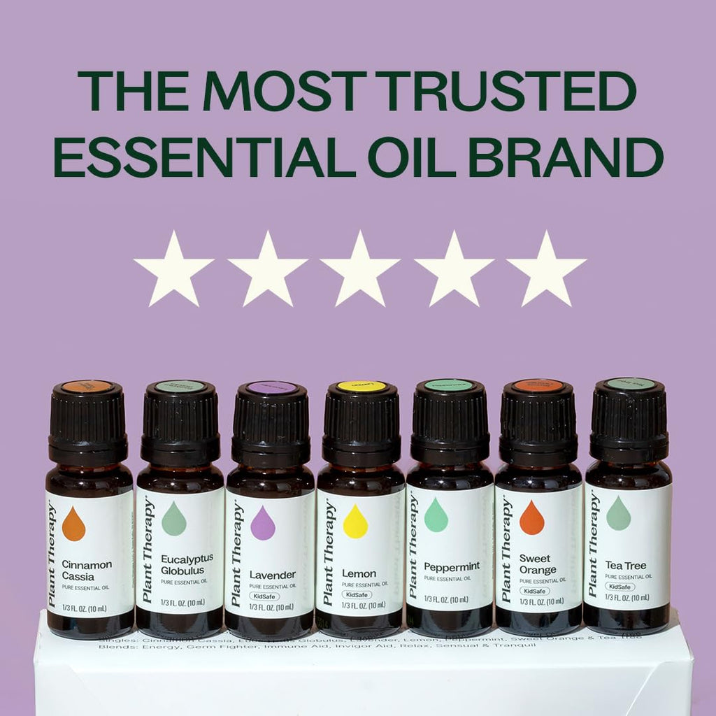 Plant Therapy 7 & 7 Essential Oils Set, 7 Most Popular Single Essential Oils Plus 7 Favorite Blends, Each 10 mL (1/3 oz), 100% Pure, Undiluted, Great for DIYs, Skincare and Essential Oil Diffusers