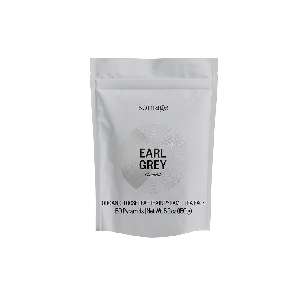 Chamellia Organic Earl Grey Tea - 50 x Pyramid Tea Bags in a Pouch 5.3oz (150g)(Camellia Sinensis) Single unit