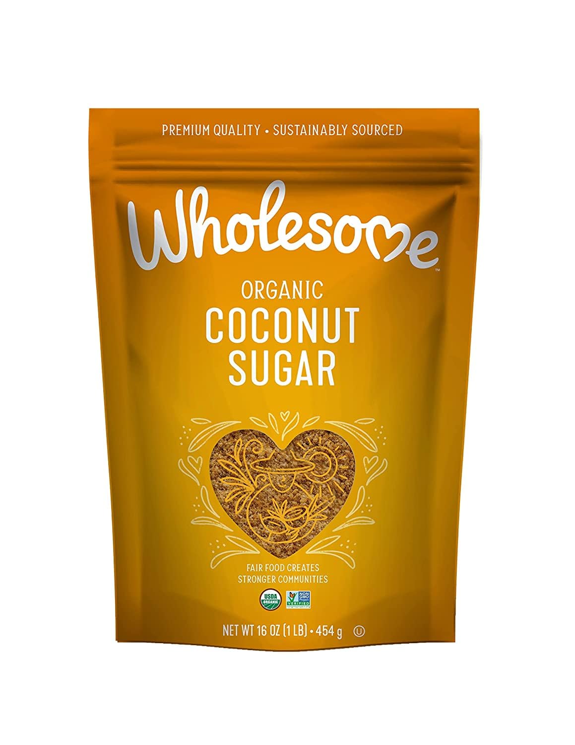 Wholesome Sweeteners Fair Trade Organic Coconut Palm Sugar, Non GMO & Gluten Free, 1 lb (Pack of 1)