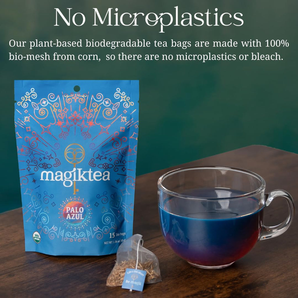 Magiktea, Palo Azul, 15 Plant-Based Tea Bags, USDA Organic, Kidneywood, Caffeine-Free