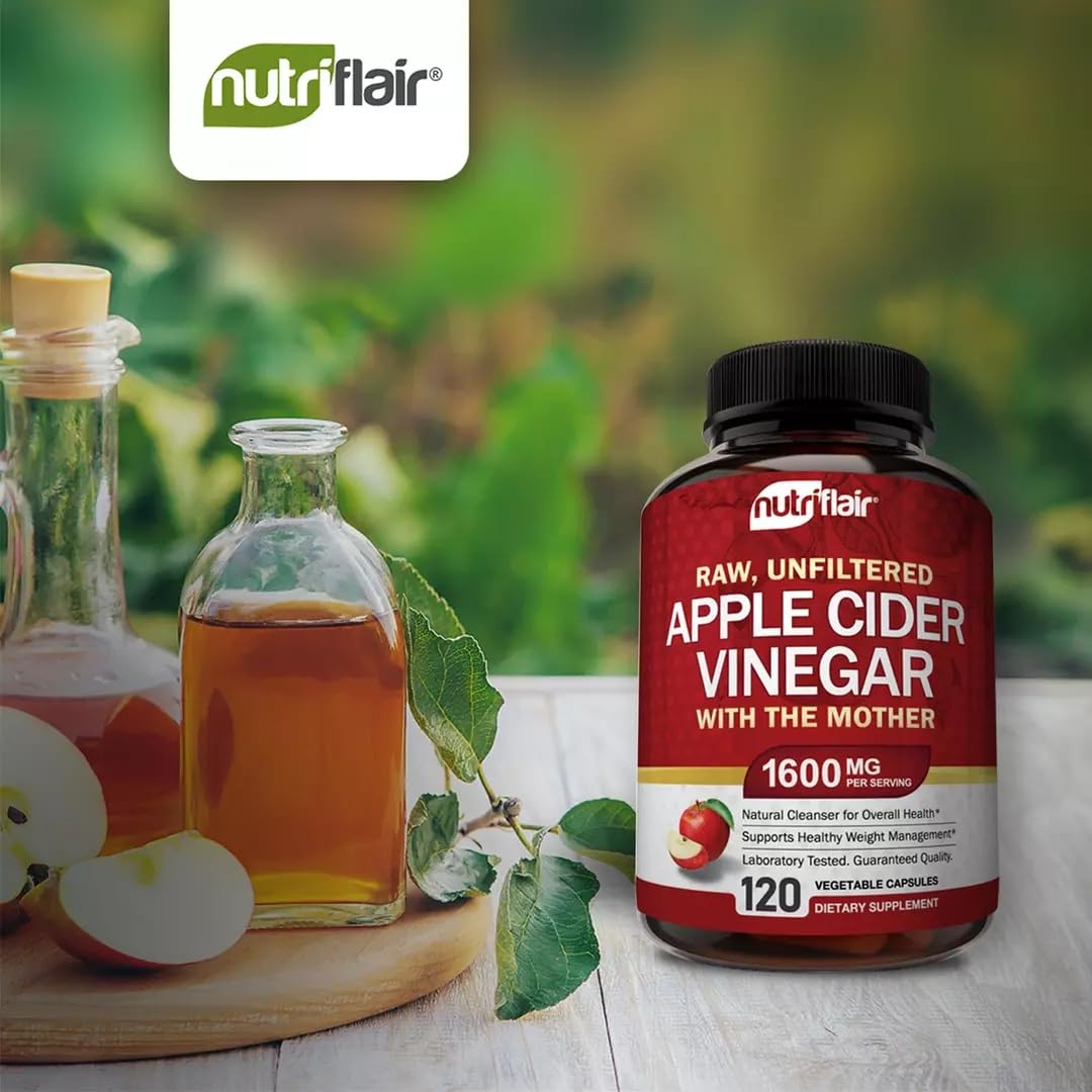 Apple Cider Vinegar Capsules with The Mother - 120 Vegan ACV Pills - Best Supplement for Healthy Weight Loss, Diet, Keto, Digestion, Detox, Immune - Powerful Cleanser & Appetite Suppressant Non-GMO