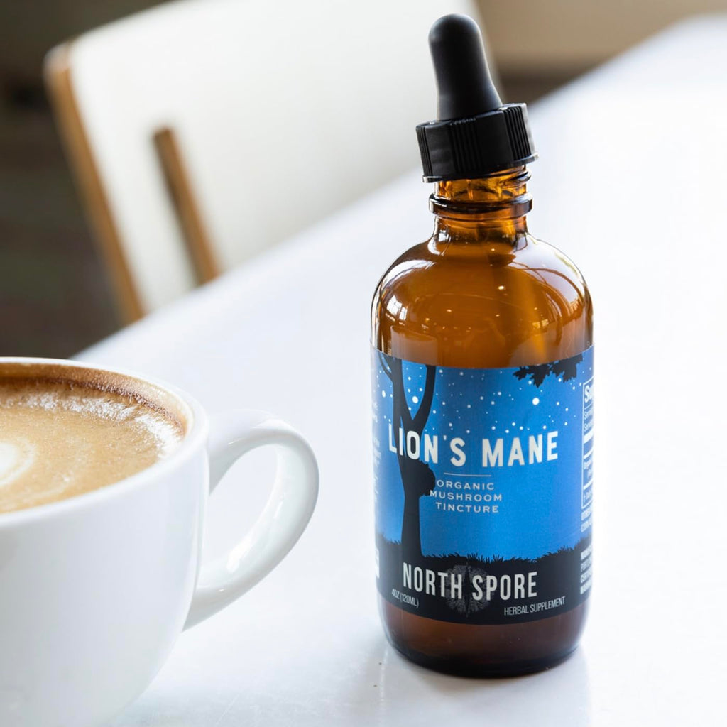 North Spore Organic Lion's Mane Mushroom Tincture (2 oz) | 100% Fruiting Body Extracts | for Focus, Memory, Brain Support | Certified Organic, Vegan, Non-GMO | Adaptogenic, Nootropic | Made in USA