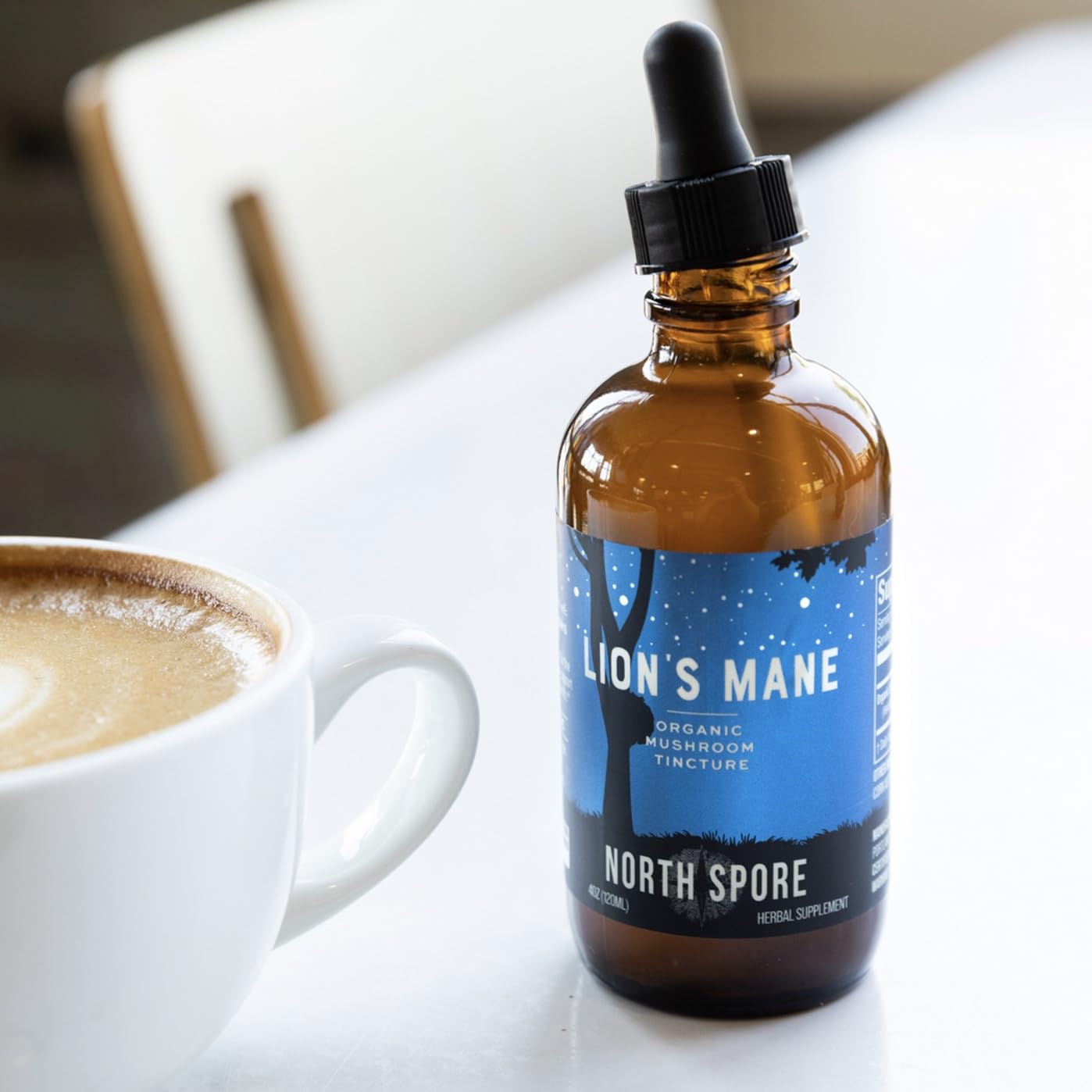 North Spore Organic Lion's Mane Mushroom Tincture (2 oz) | 100% Fruiting Body Extracts | for Focus, Memory, Brain Support | Certified Organic, Vegan, Non-GMO | Adaptogenic, Nootropic | Made in USA