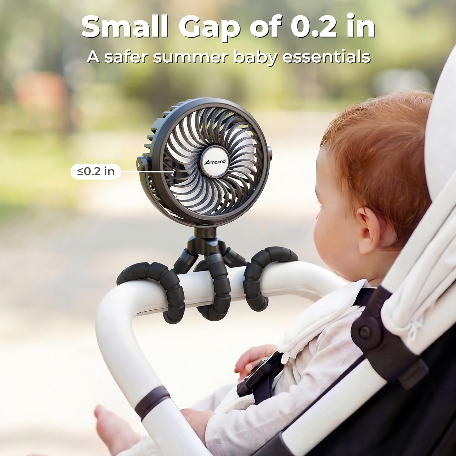 Battery Operated Stroller Fan, Baby Travel Essentials for Beach Disney, Newborn Boy & Girl Showers Gifts Registry Search, Rechargeable Clip on Fan for Car Seat Wagon Crib Bike Treadmill