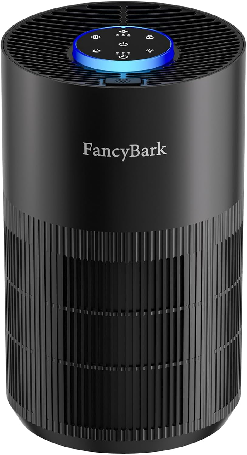 Air Purifiers for Home Bedroom up to 1250 Ft², H14 True HEPA Filter for Large Room Dorm Room, 360° Air Intake, Sleep Mode, Light Mode & Aroma Function, Air Purifier for Smoke Odor Dust Pet Hair(Black)