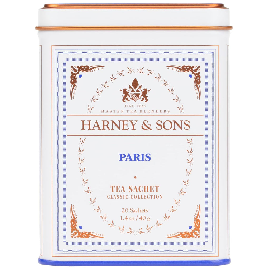 Paris Flavored Black Tea – 20 Sachets | Fruity Vanilla & Caramel Blend with Hint of Lemony Bergamot