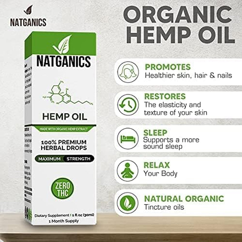 Organic Hemp Oil 3500Mg - Ultra Premium Natural Hemp Oil for Humans - USA